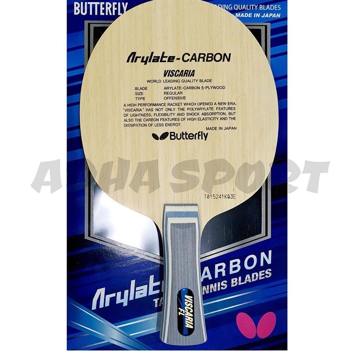 KAYU BET PINGPONG BUTTERFLY ORIGINAL BLADE BUTTERFLY VISCARIA FL 30041 - handle fl