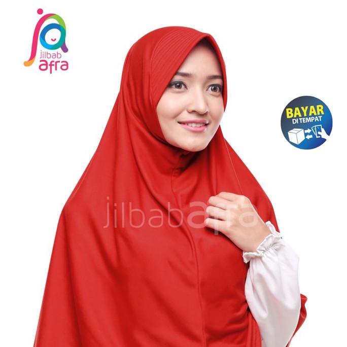 New Hijab Instan Jilbab Afra Beria Arfa Kerudung Pet Bergo Kaos Merah Cabe Limited Edition