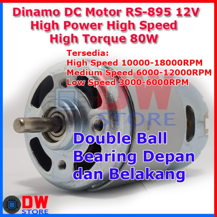 Dinamo DC Motor RS-895 895 12V 15V 18V 24V High Speed RPM Power Torque