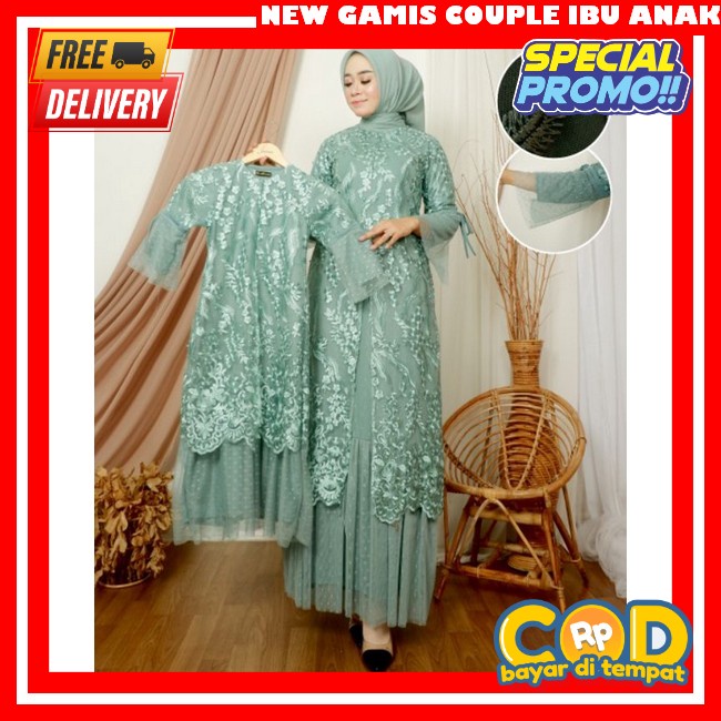 Abaya Anak Ibu Senada Impor Mewah Elegan Jumbo Baju Kondangan Sarimbit Gamis Terbaru Pengajian 2023 