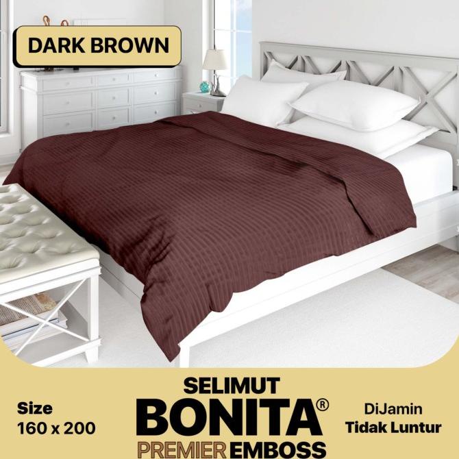 BONITA LUXURY - Selimut Bulu (160x200) PREMIER Polos Embossed Terlaris