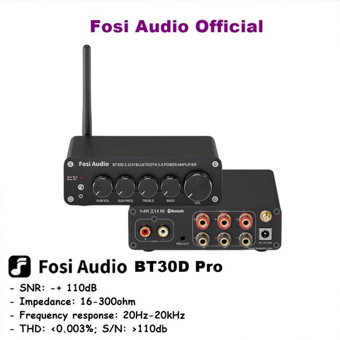 Fosi Audio BT30D Pro BT30 D BT 30D Hi-Fi Bluetooth Receiver Amplifier