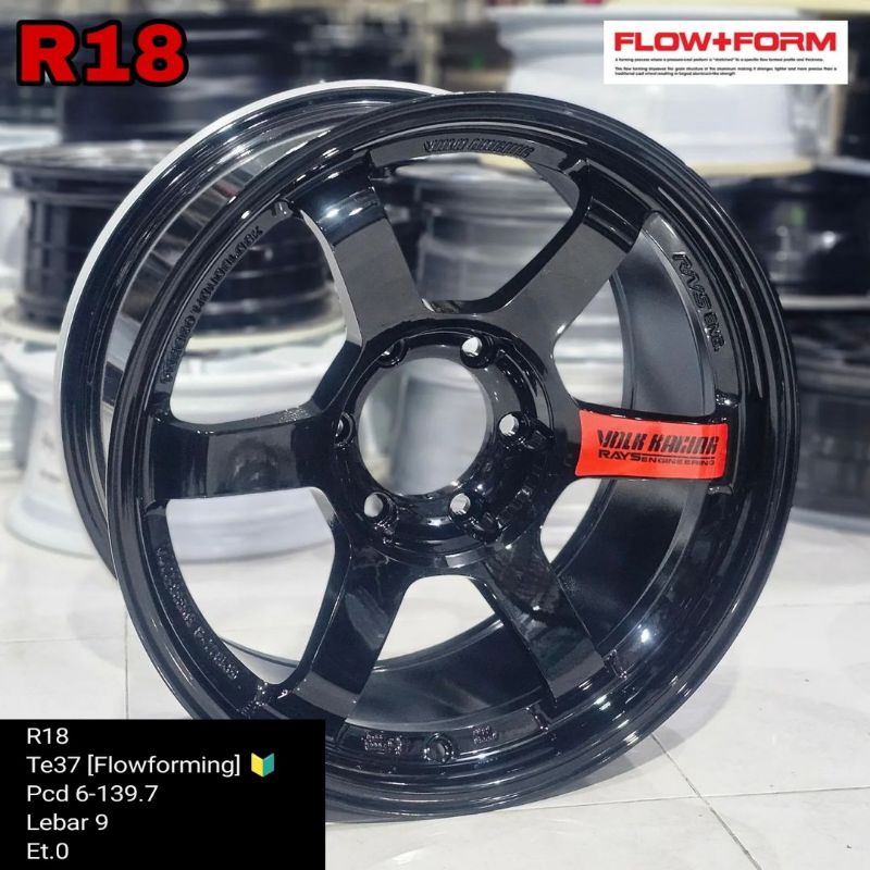 velg fortuner pajero volk rays te37 ring 18 lebar 9 et0 untuk hillux strada triton ranger mux