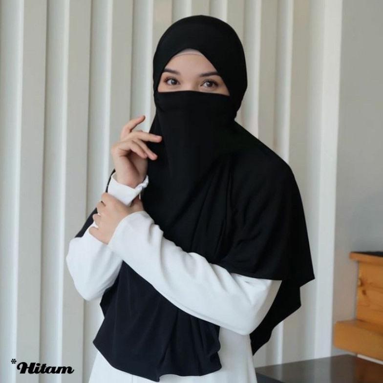 Terbaik French Khimar Lesty Kejora Jilbab Instan Turki Niqob Cadar Tali Jersey