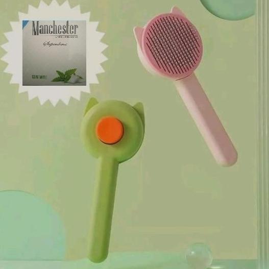 IS575 grooming brsh hair removal Manchester Gum Mint/sisir anjing kucing CUCI GUDANG