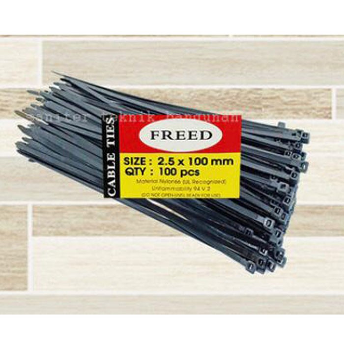 

Kabel Ties Bahan Nilon Ukuran 2.5 x 100 mm Merk FREED - Tali Pengikat