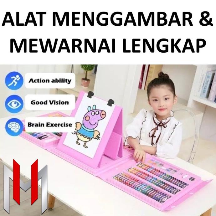

Alat Menggambar & Mewarnai Lengkap Painting Tools Colouring 208 Set