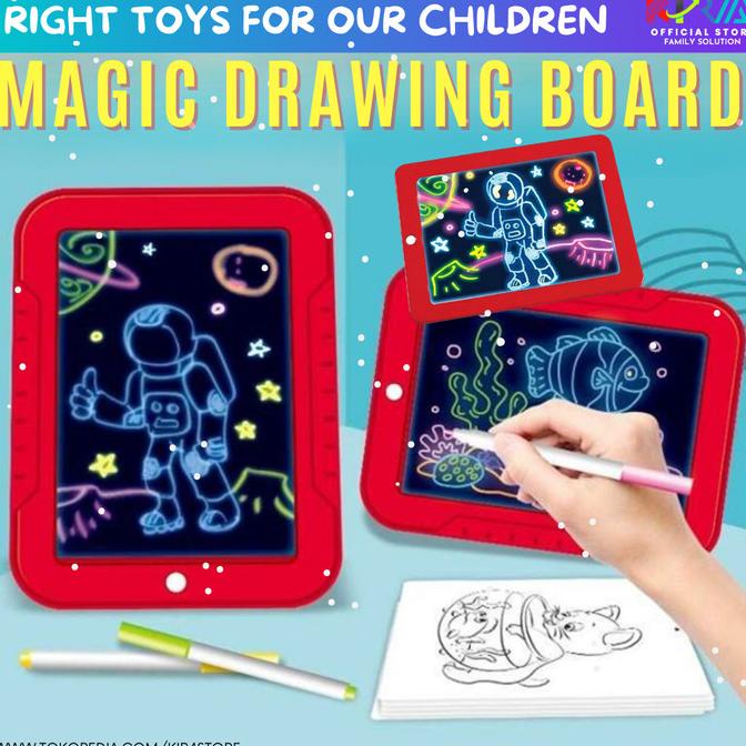 

MAINAN EDUKASI ANAK MENGGAMBAR GAMBAR/TULIS MAGIC DRAWING LED BOARD 3D