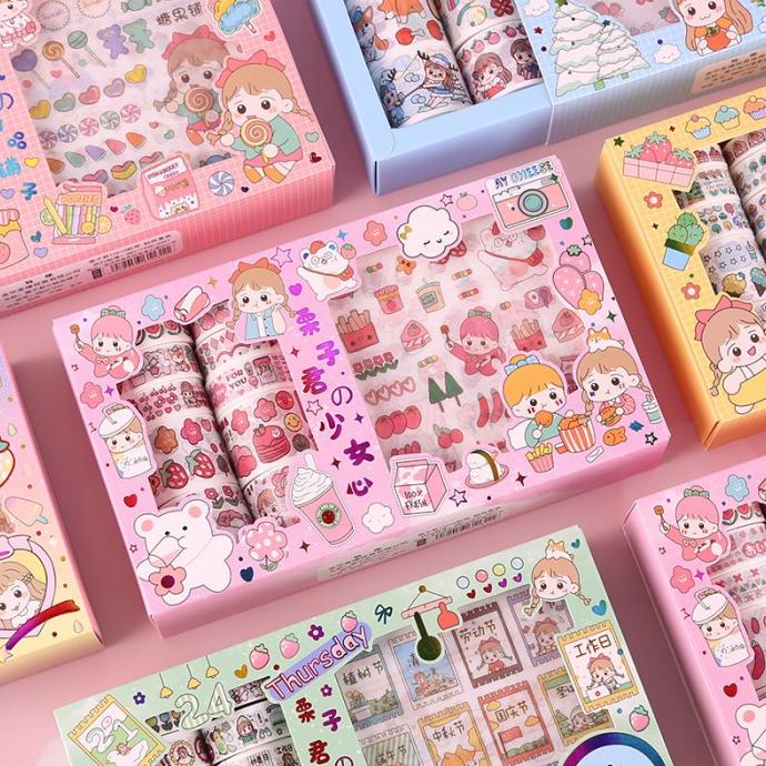 

Stiker 1 Set Box 10 X 10 Karakter Lucu + Roll Stiker TSS