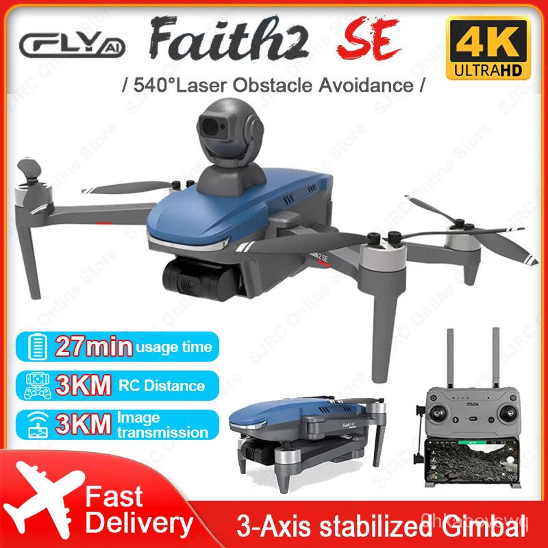 Drone Gimbal Profesional 4K, C-fly Faith 2 SE dengan Kamera Profesional 3-Axis, Pesawat Nirawak Peng