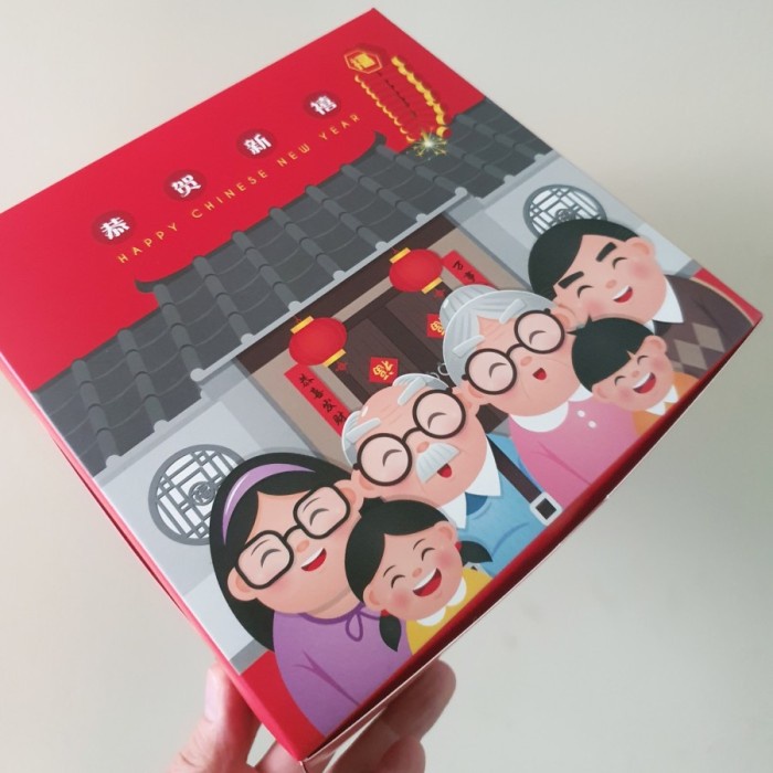 Box Cake Family Imlek CNY Sincia 22x22 Kotak Kue Lapis Dus Bolu Roti