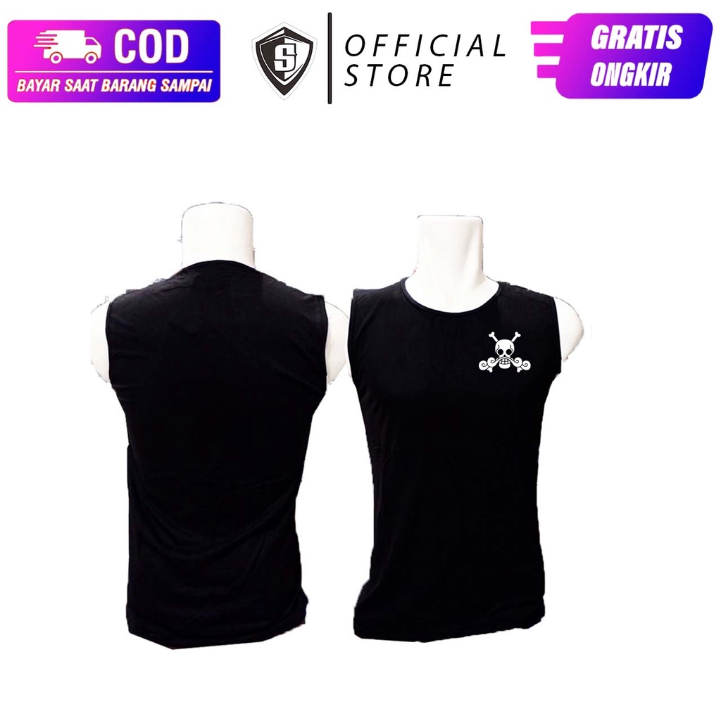 Kaos Singlet Gym Workout Pria Gold Roger Spandex cotton