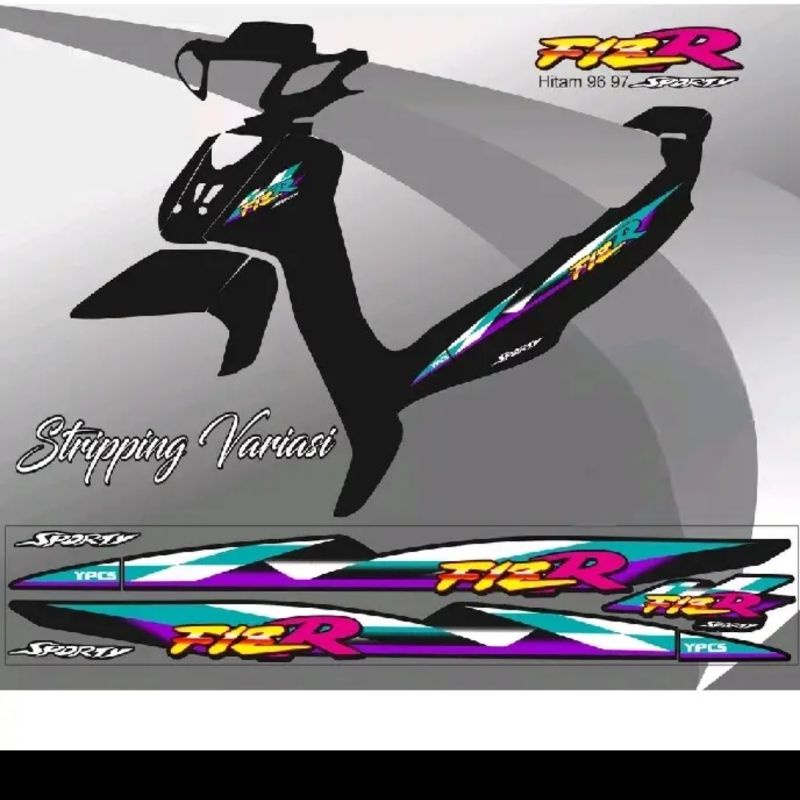 STRIPING STICKER LIS YAMAHA FIZR FIZ R HITAM 1997 1998