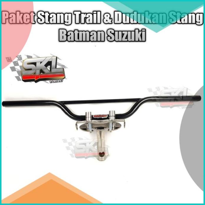 Dudukan Stang Batman Matic Dan Bebek Suzuki Plus Stang Trail Satu Sett