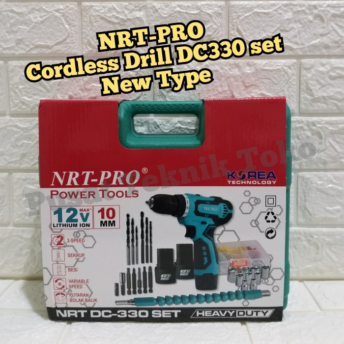 Mesin Bor Cordless Nrt Pro Dc 330 Plus Mata Bor -Bor Nrt Pro Dc 330