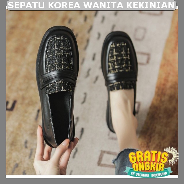 Spatu Remaja Dokmrak Korean Flat Shoes Loafers Sepati Cwek Separu Cewek Korea Docmak Sepatu Docmart 