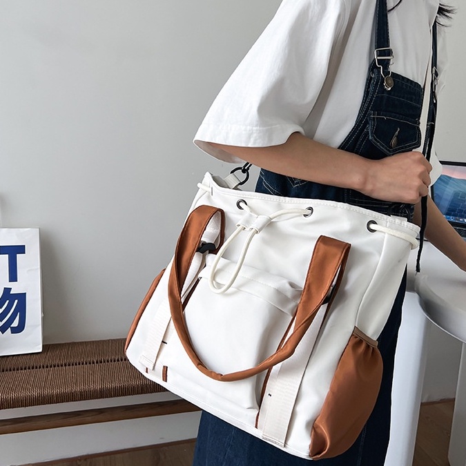 LIMITED Hayden Alegra Bag Tote Bag Polos Gaya Kekinian Tas Tote Nilon Anti Air Fashionable Wanita