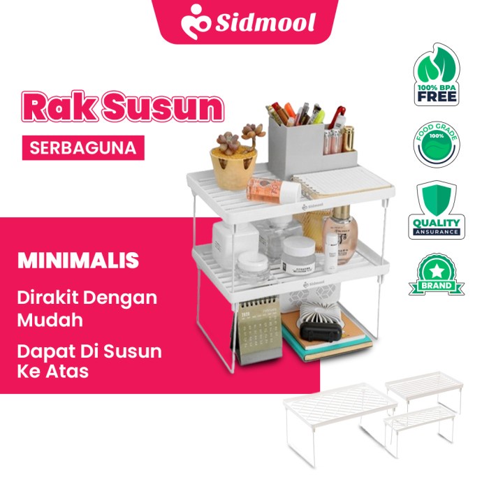 

SIDMOOL Rak Meja Stationery Desktop Storage Rak Lipat Penyimpanan Buku