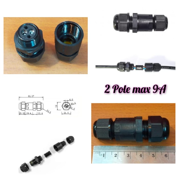 Baru Ip Connector Ip68 Ip 68 Sambungan Kabel Waterproof 2 Pin - Underwater