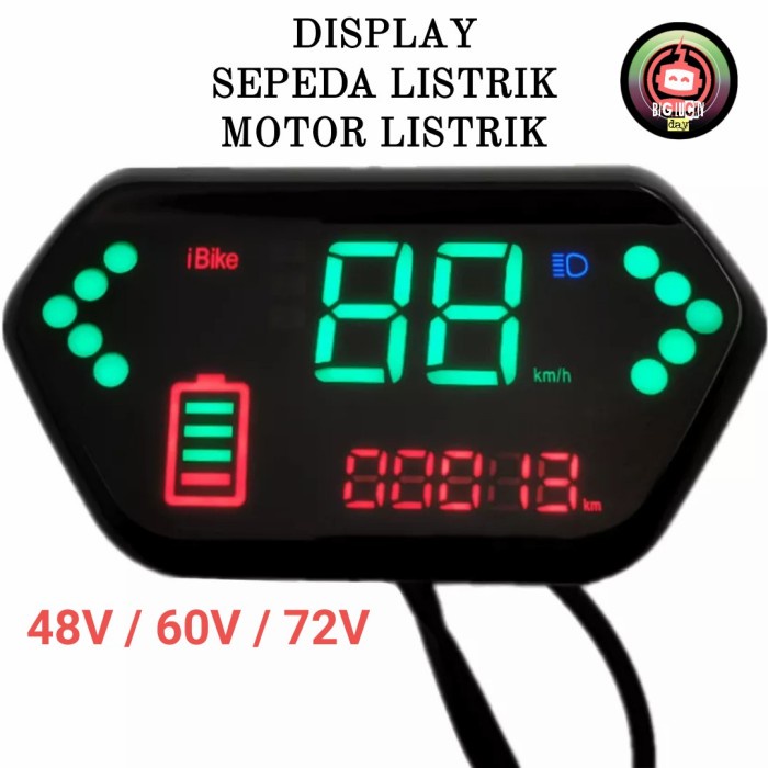 Display Speedometer Ibike 48V 60V 72V Sepeda Motor Listrik Indikator