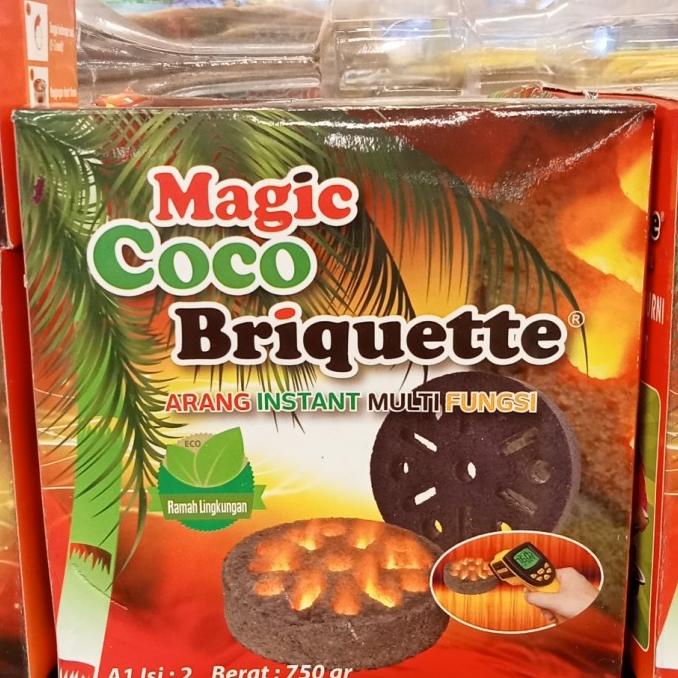 

~~~~~] MAGIC COCO BRIQUETTE ARANG A1 isi 2 berat 750 gr arang bakar instan ar