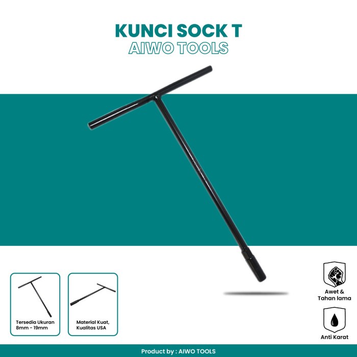 @#@#@#] AIWO TOOLS Kunci Sock T Hitam Panjang / Paket 3pcs