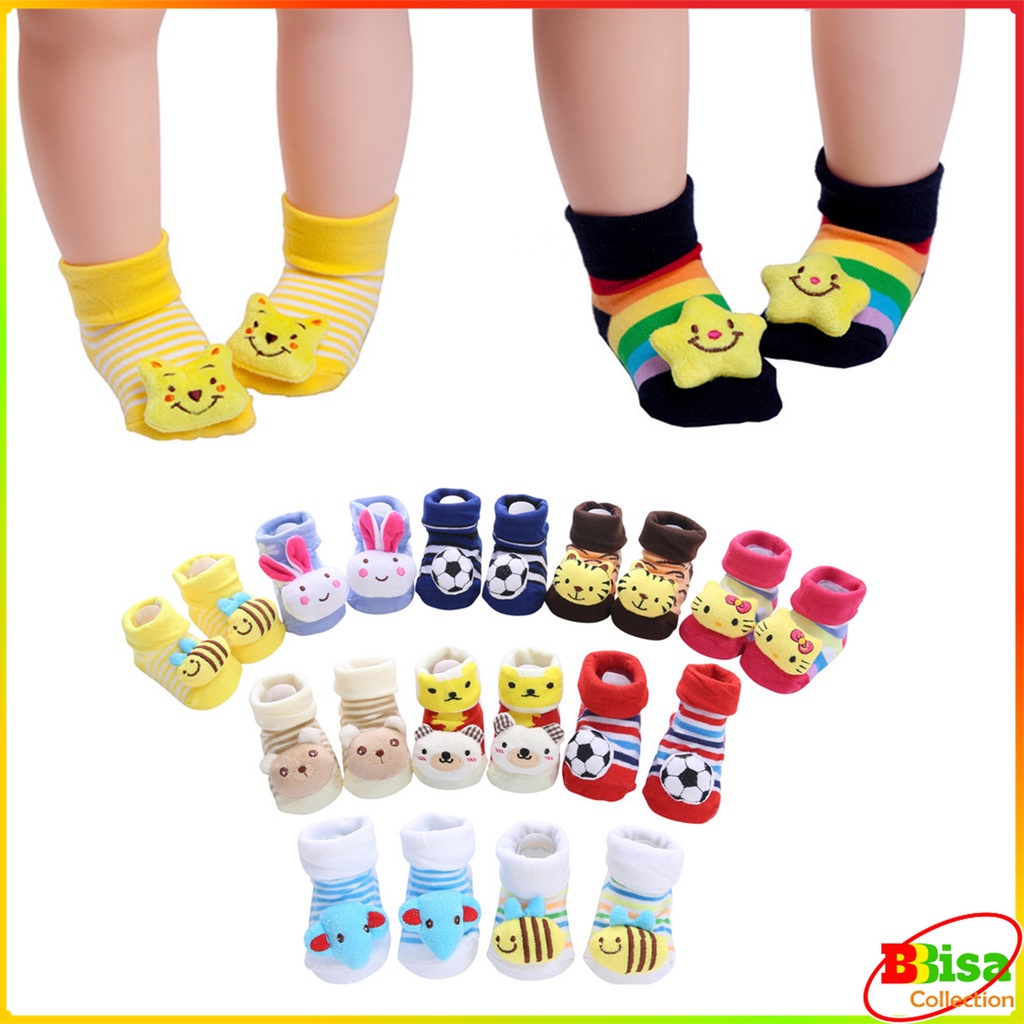 MM - Kaos Kaki Anak Bayi Anti Slip Karakter Boneka 3D 6477 Kaos Kaki Anak Perempuan Laki Laki Motif 