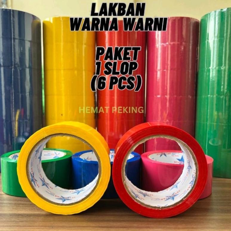 

Termurah Lakban Warna Warni 45 x 90 y OPP Color Tape 1 Slop isi 6 pcs Sale