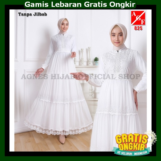 Gamus Putih Ihram Haji Permpuan Jumbo Gamis Mewah Lebaran 2024 Gajs Ied Raya Dewasa Import 2024 Gami