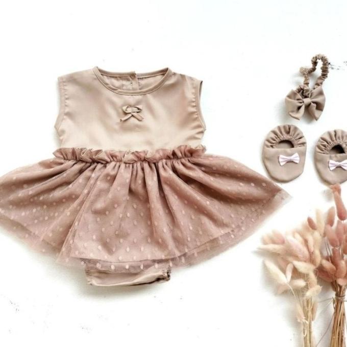 COD Baju Bayi Perempuan Jumper Dress 0 6 Bulan Newborn Set Baby girl
