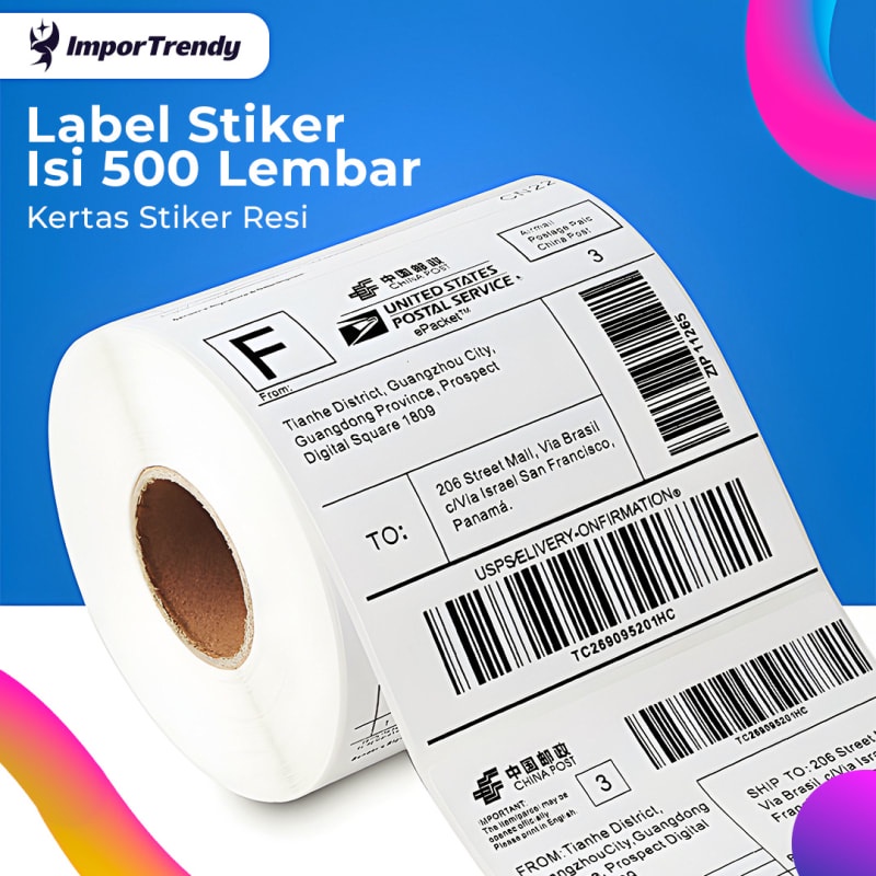 

Kertas Stiker Resi Rekat - Label Stiker Isi 500 Lembar untuk Identifikasi Pengiriman Paket yang Praktis