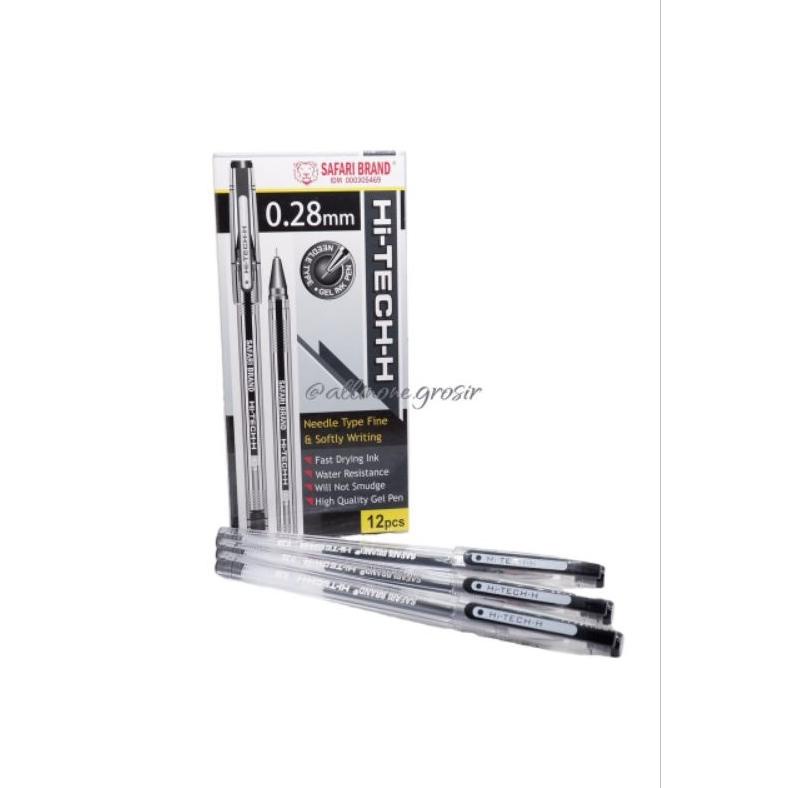 

(12pcs kemasan baru) Pulpen ballpoint pena polpen Hi-Tech hitech 0.28mm mm murah bagus Safari Brand Gel Pen (Pulpen Makna)