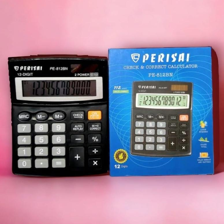 

Kalkulator Calculator Kantor Sekolah Dagang Perisai Calculator 12 Digit PE 812N Warna Hitam Berkualitas (PCS) - Check & Correct