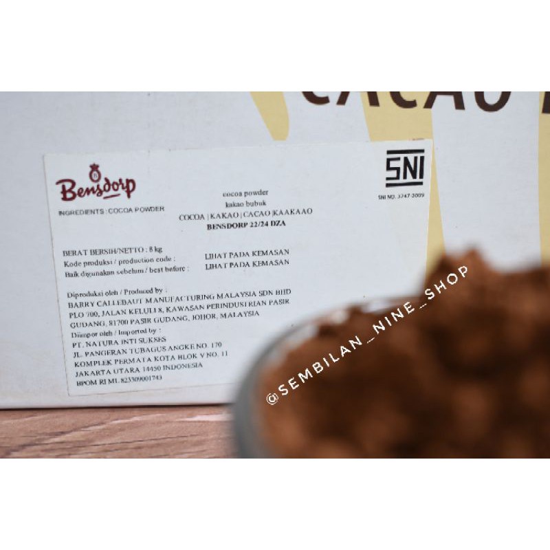 

Bensdorp Cocoa Powder 1 Kg Coklat Bubuk Fat Cocoa 22-24%