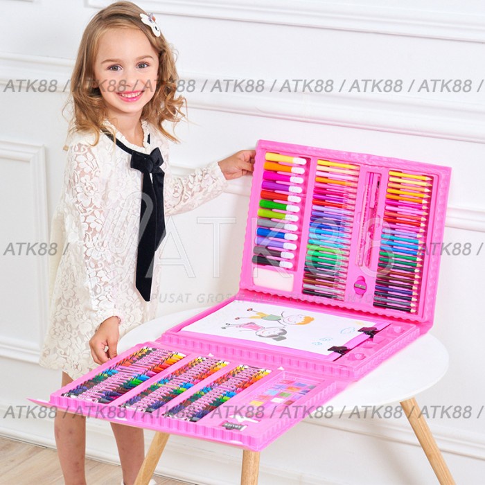 

176 PENSIL WARNA SET - DRAWING BAG ART COLOR CHILDREN PAINTING TOOL ORIGINAL TERBARU