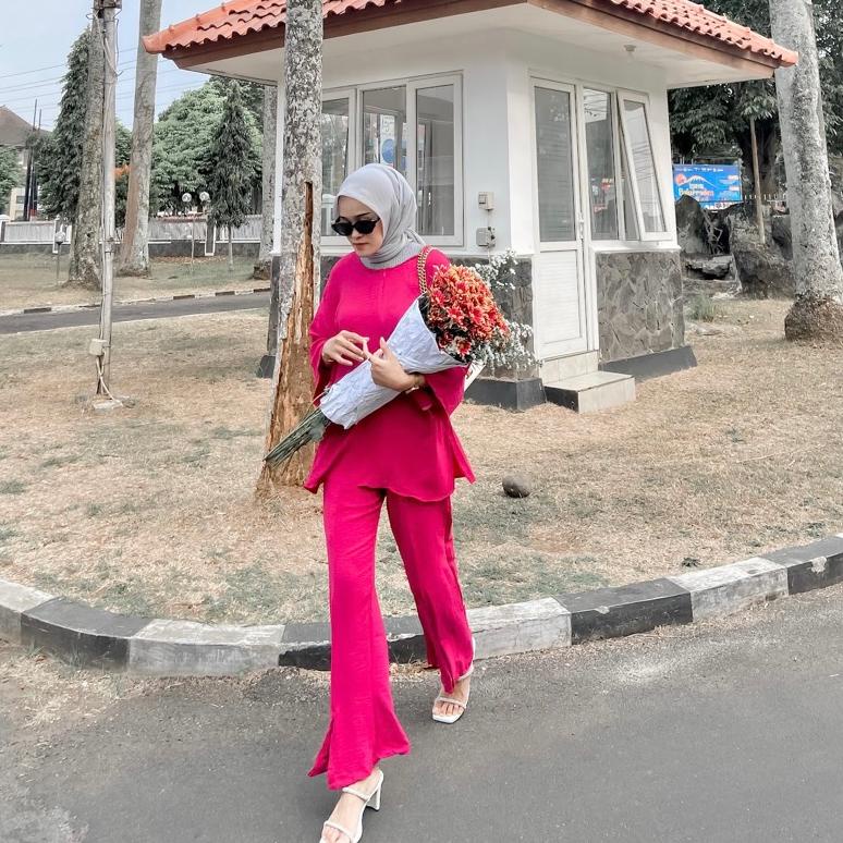 Baju Set Polos One Set Crinkle / One Set Kulot Polos/ Setcel /One Set Crinkle Airflow/ One Set Baju 