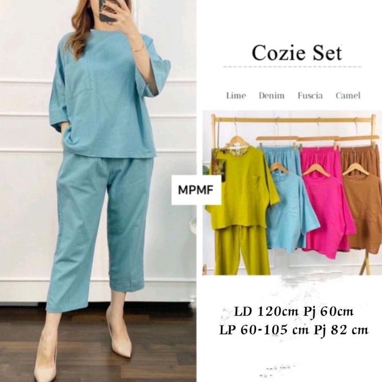 Wanita Polos Satu Set Zeela Set /Carmy Set /Clara Set /Setelan Wanita / Setelan Linen Terbaru Nomer 