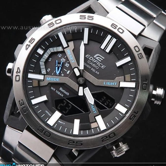 Jam Tangan Pria Casio Edifice ECB-2000 Analog Digital All Stainless