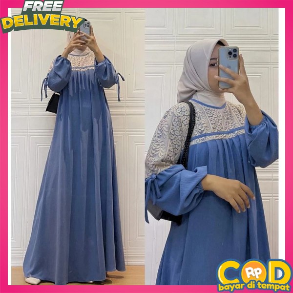 Pesta Elegan Gsmis Muslim Buat Lebaran Polos Tanggung Putih Hitam Gamus Perempuan Lebaran 2024 Mewah