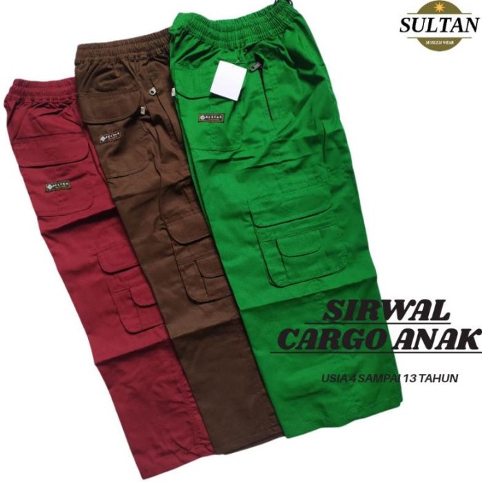Jose Celana Sirwal Cargo Panjang Seragam Sd Anak Laki Laki Warna Merah