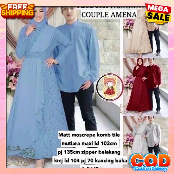 Serimbit Dewasa Famis Copel Gamis Couple Ghamis Kupel Berkwalitas Baju Sarimbit Lebaran Kekinian Sra