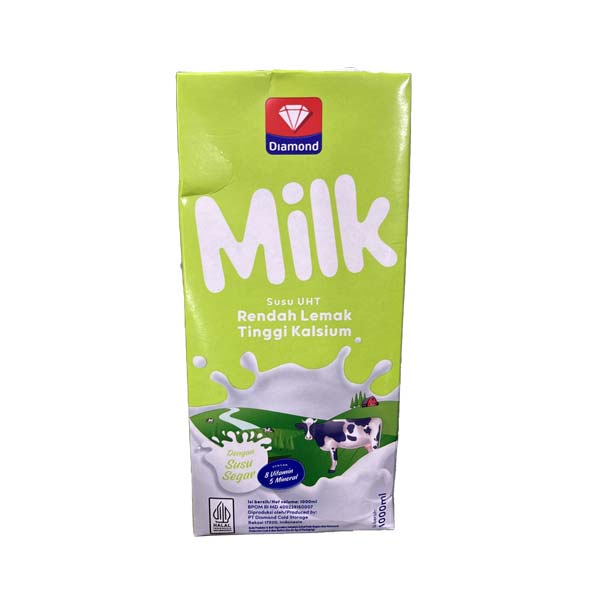 Promo Harga Diamond Milk UHT Low Fat High Calcium 1000 ml - Shopee