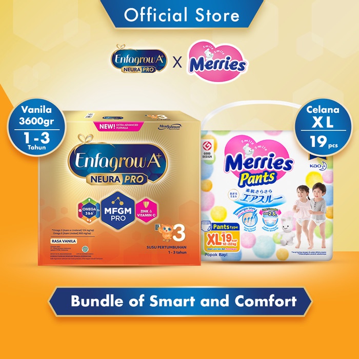Enfagrow A+3 Vanila (2.650) + Merries Premium Pants