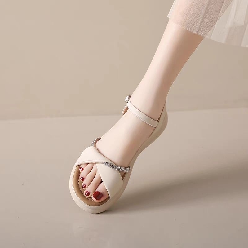 Sandal Pantai Olahraga Wanita, Sepatu Sandal Pantai Berlian Imitasi Semua Cocok