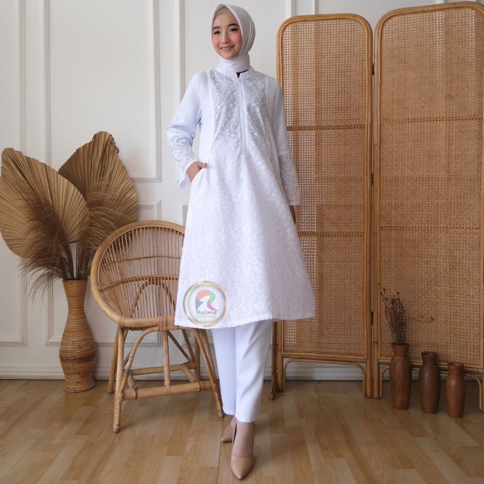 Baju Ihrom Wanita Lengkap Perlengkapan Haji Umroh Gamis Haji Cikna