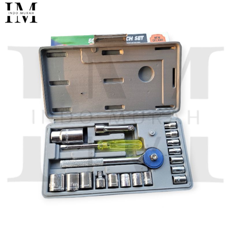 kunci sok set lengkap bengkel buat motor kunci sok set 21 pcs original