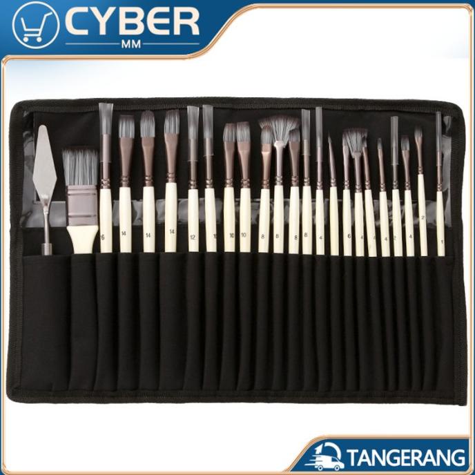 

24Pcs Artist Paint Brushes Set/Kuas Lukis Set/Watercolor Paint Brushes