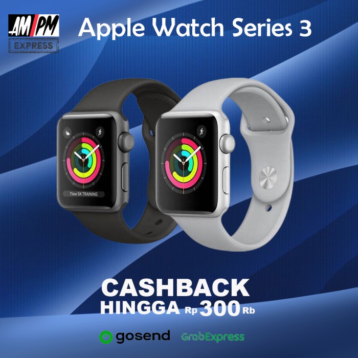 NEW APPLE WATCH SERIES 3 38MM 42MM GPS ALUMINIUM CASE WITH SPORT BAND ORIGINAL TERBARU