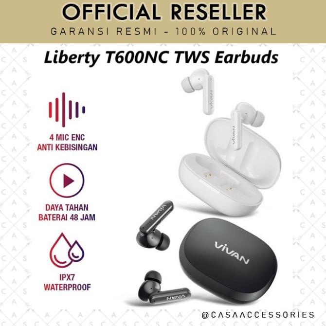 Vivan Liberty T600NC / T600 NC TWS Earbuds Wireless Earphone ENC
