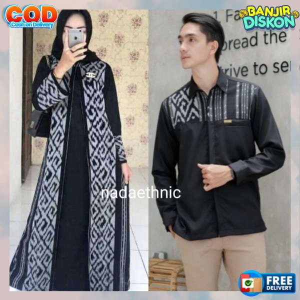 Pakaian Sarimbit Kekinian Stelan Couple Pesta Kondangan 2024 Seragam Kapel Muslim Gamis Lebaran Terb